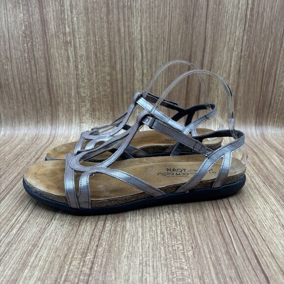 NAOT  Sz 10 (41)  Leather Dorith Metallic Strappy Comfort Walking Sandals - Picture 3 of 7